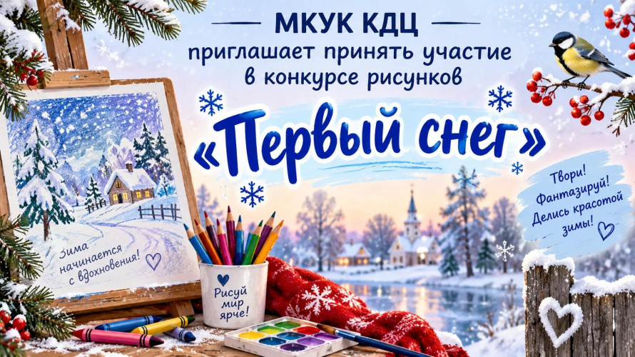 конкурс рисунков "первый снег"